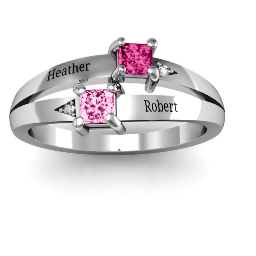 Silver Princess Stone and Accent Ring - Custom Jewellery By All Uniqueness