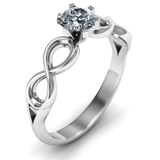 Silver Solitaire Infinity Ring - Custom Jewellery By All Uniqueness