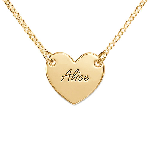 Gold Plated Heart Necklace with Engraving - Custom Jewellery By All Uniqueness