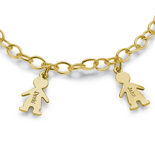 Gold Plated Silver Engraved Kids Bracelet - Custom Jewellery By All Uniqueness