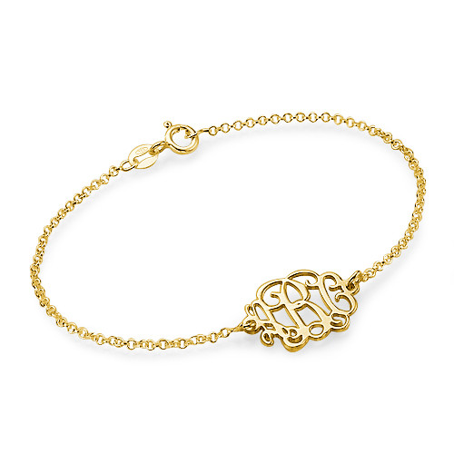 Gold Plated Silver Monogram Bracelet/Anklet - Custom Jewellery By All Uniqueness