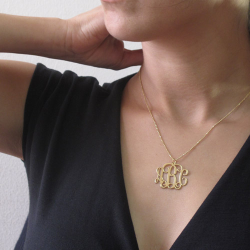 Gold Plated Silver Initials Necklace - Custom Jewellery By All Uniqueness