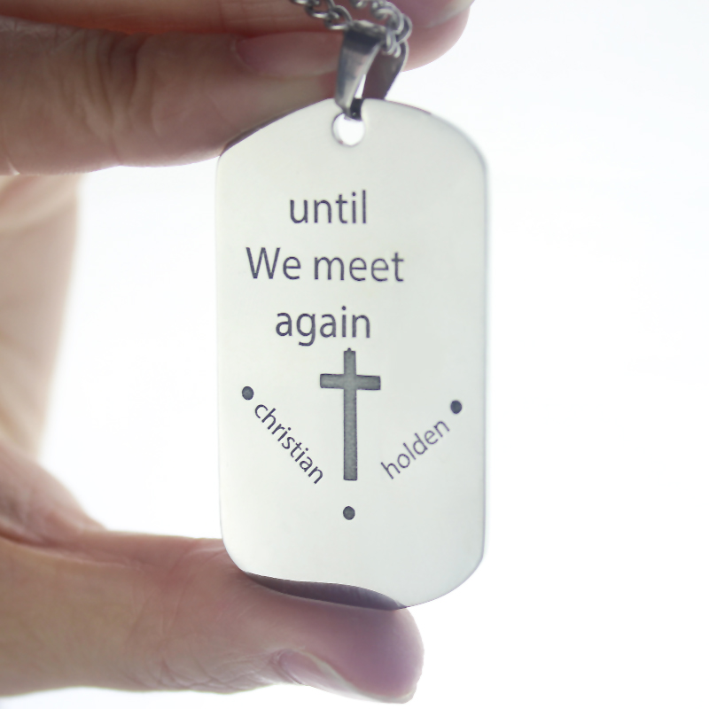 Remembrance Dog Tag Name Necklace - Custom Jewellery By All Uniqueness
