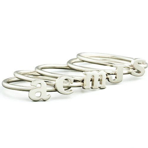 Women s Midi Initial Ring Silver - Custom Jewellery By All Uniqueness
