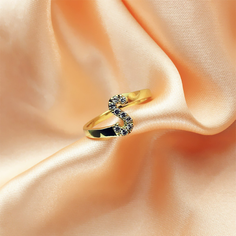 Custom Birthstone Initial Ring Gold Plated - Custom Jewellery By All Uniqueness
