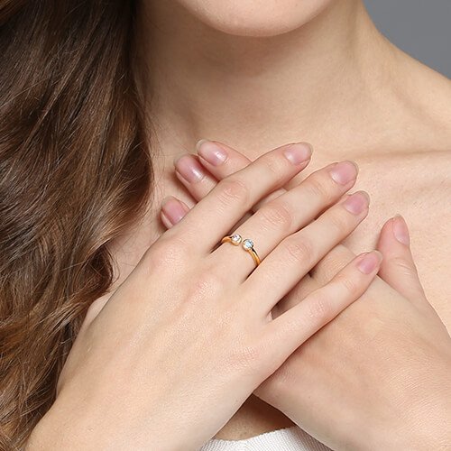 Dual Birthstone Ring Gold Plated - Custom Jewellery By All Uniqueness