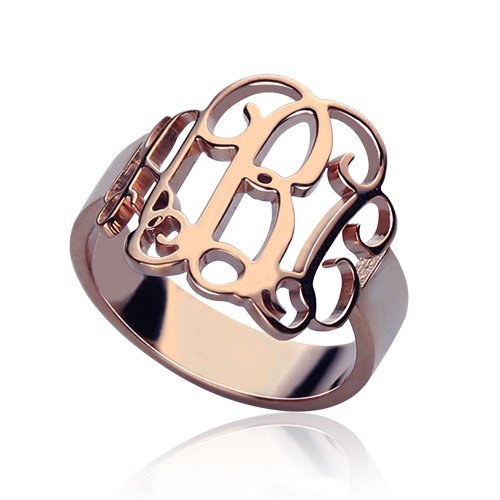 Rose Gold Monogram Ring - Custom Jewellery By All Uniqueness