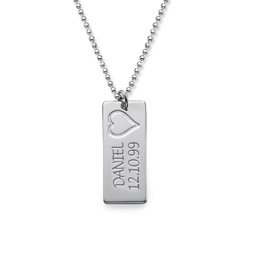 Name Bar Necklace in Silver - Custom Jewellery By All Uniqueness