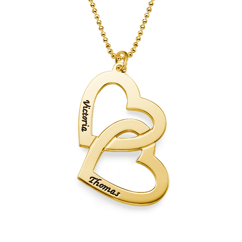 Gold Plated Heart in Heart Necklace - Custom Jewellery By All Uniqueness
