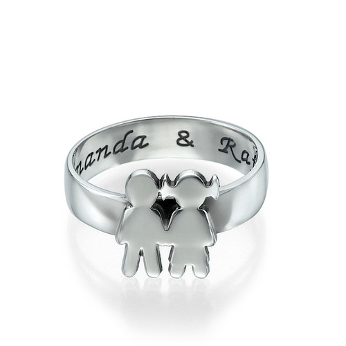 Mum Ring with Children Holding Hands - Custom Jewellery By All Uniqueness