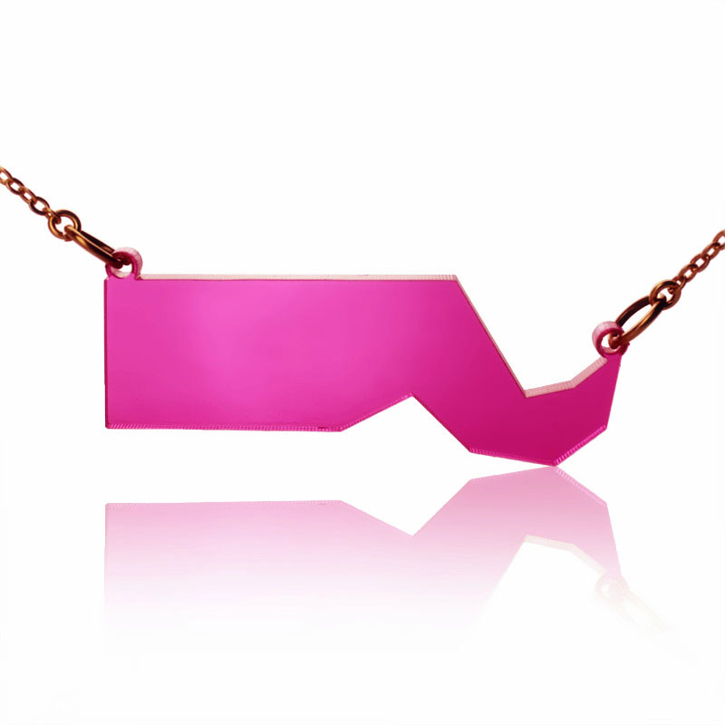 Acrylic Massachusetts State Necklace America Map Necklace - Custom Jewellery By All Uniqueness