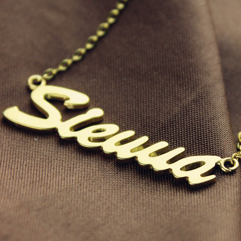 Gold Plated Sienna Style Name Necklace - Custom Jewellery By All Uniqueness