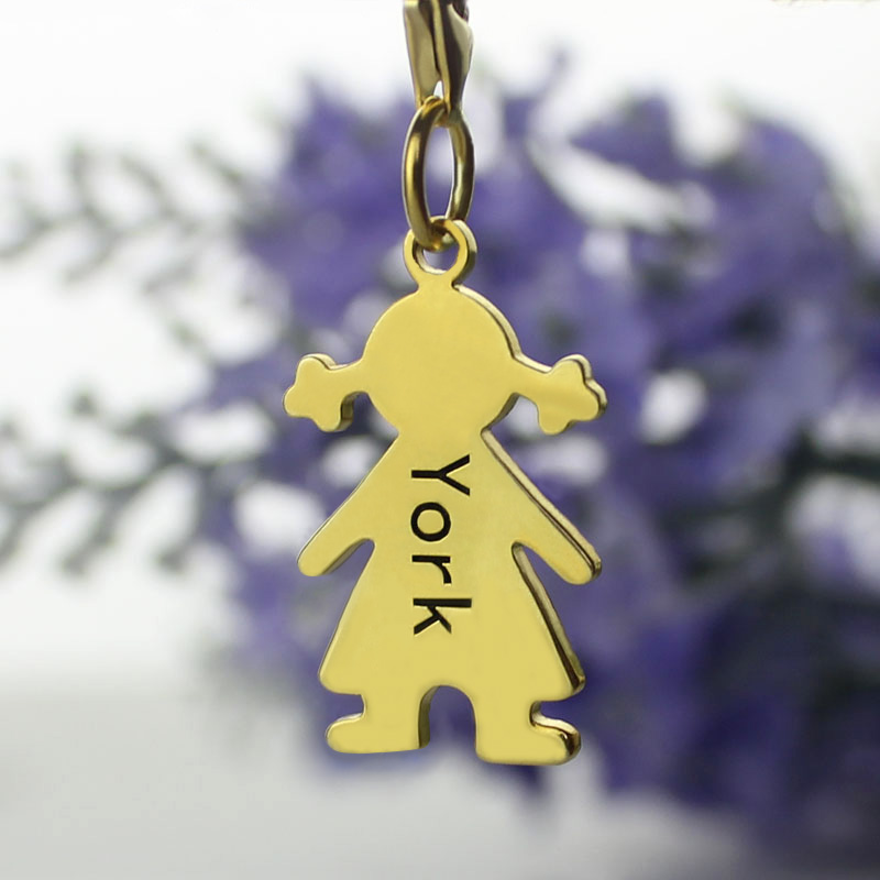 Baby Girl Pendant Necklace With Name Gold Plated Silver - Custom Jewellery By All Uniqueness