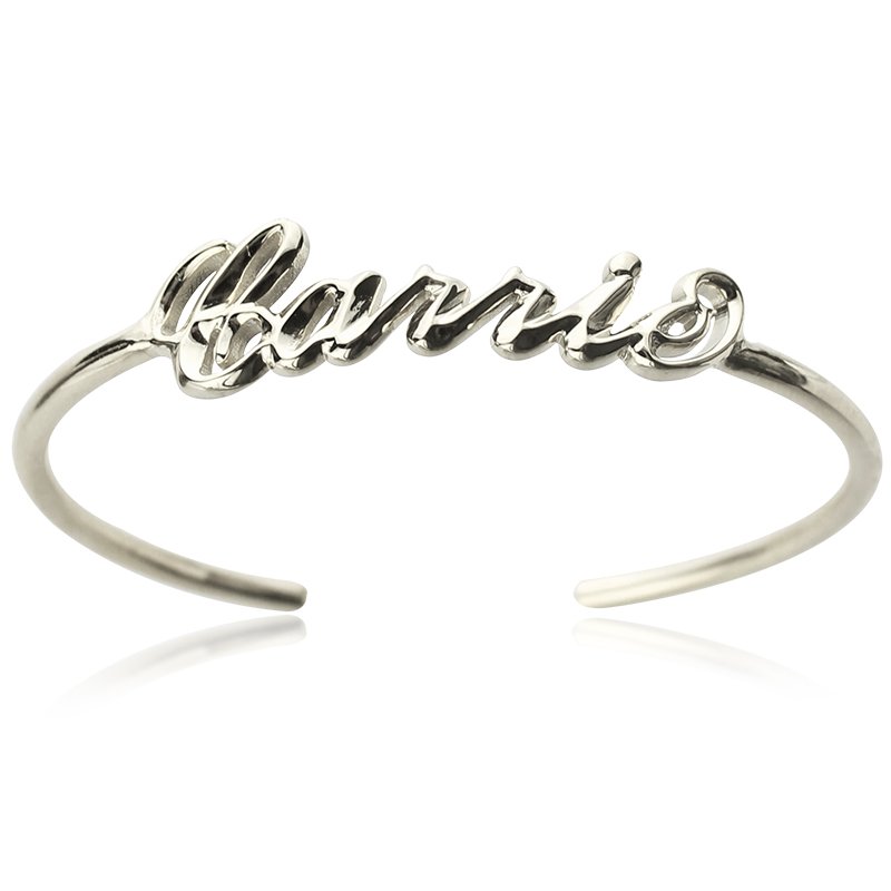 Silver Name Bangle Bracelet - Custom Jewellery By All Uniqueness