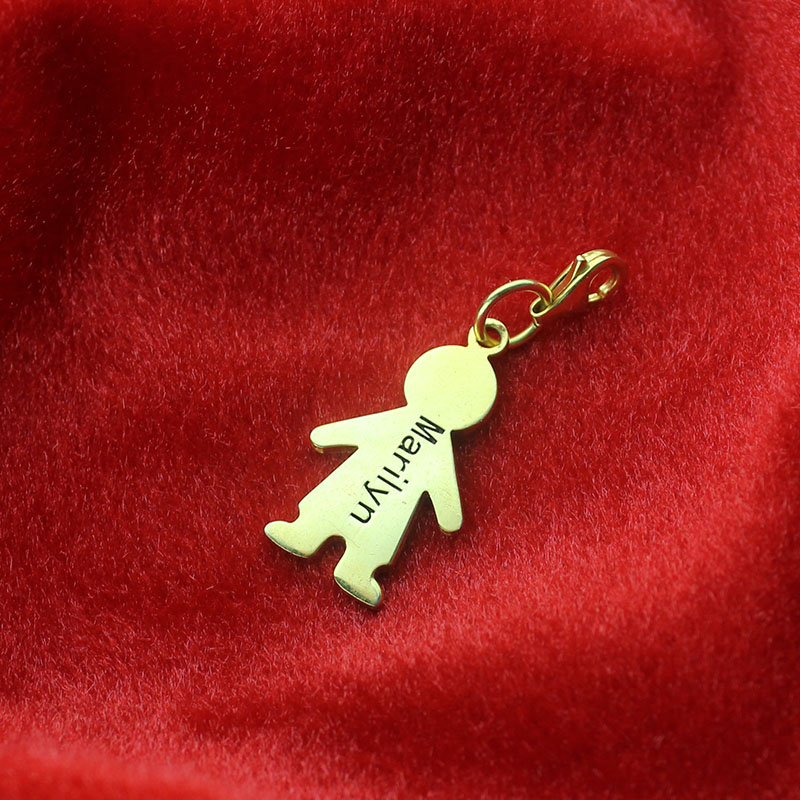 Boy Pendant Necklace With Name Gold Plated - Custom Jewellery By All Uniqueness