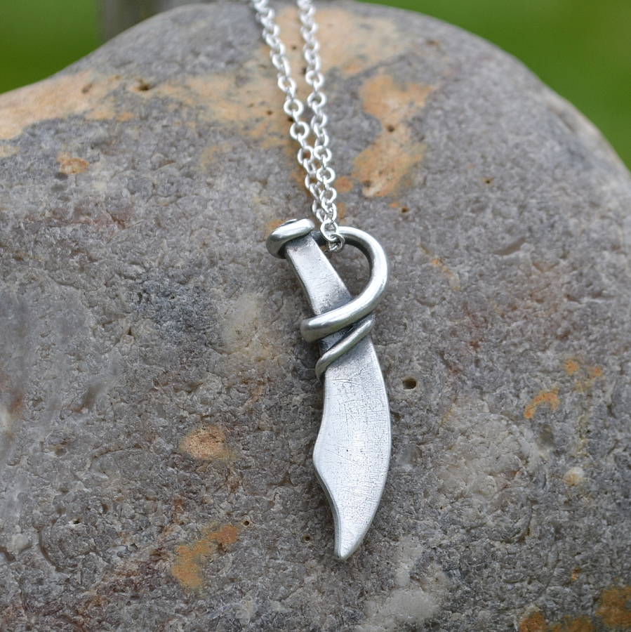 Silver Pirate Cutlass Necklace - Custom Jewellery By All Uniqueness