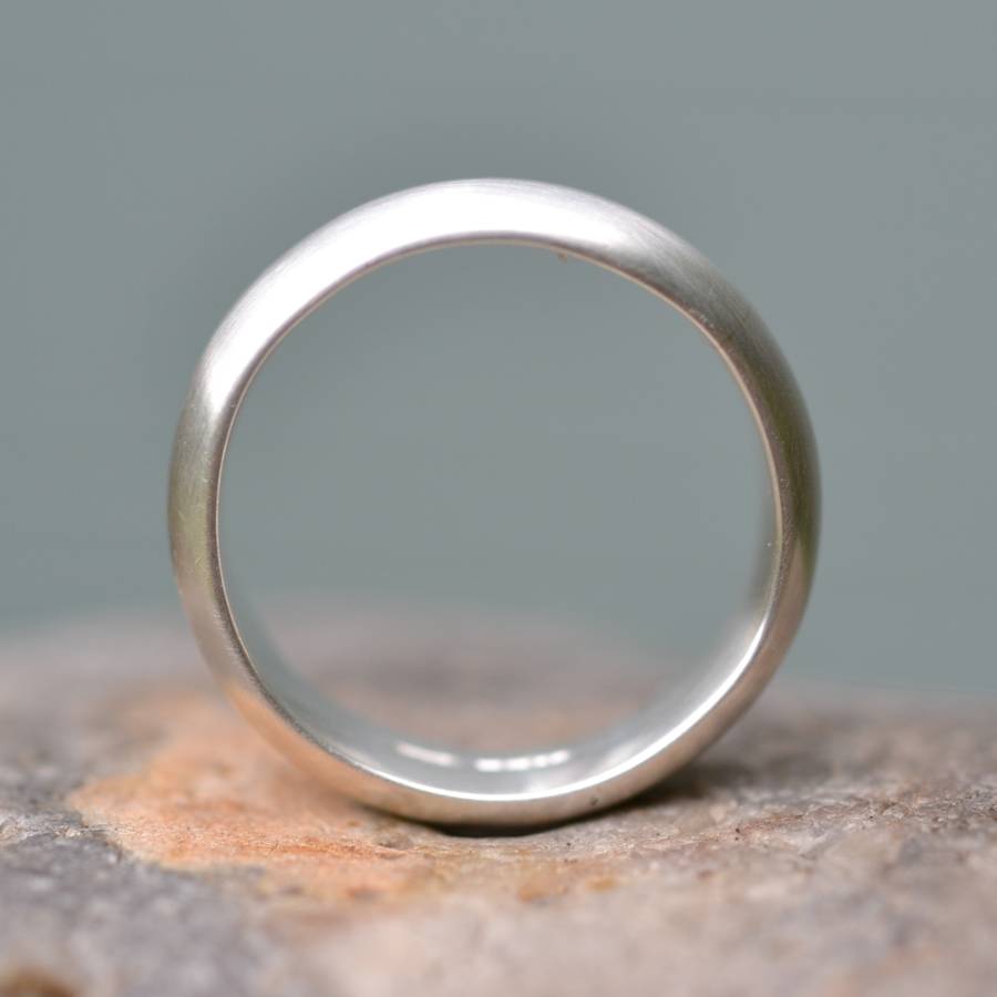 Silver Satin Finish Wedding Ring - Custom Jewellery By All Uniqueness