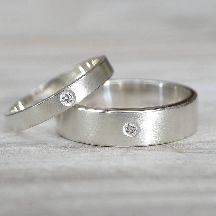 His And Hers Silver Wedding Rings - Custom Jewellery By All Uniqueness