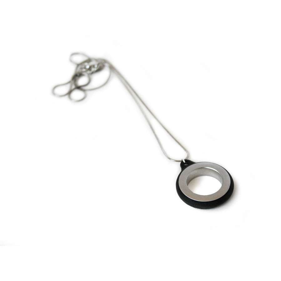Noah Circle Stainless Steel And Silicone Pendant - Custom Jewellery By All Uniqueness