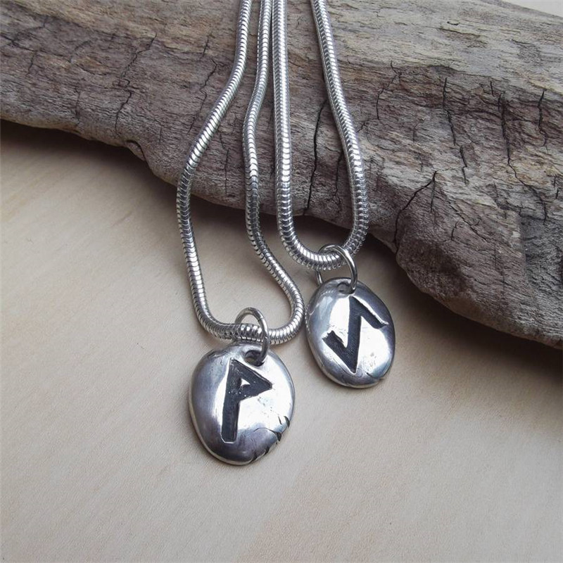 Silver Rune Stone Necklace - Custom Jewellery By All Uniqueness