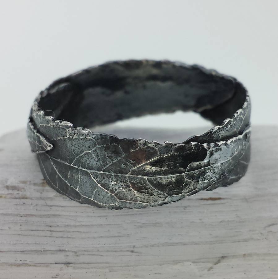 Silver Three Leaf Band Ring - Custom Jewellery By All Uniqueness