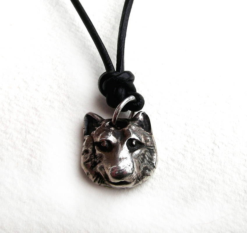 Silver Wolf Head Necklace - Custom Jewellery By All Uniqueness